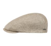 Stetson Just Linen Flatcap Damen Herren Made in EU 100% Leinen Baumwolle gefüttert Frühling Sommer beige 57 cm