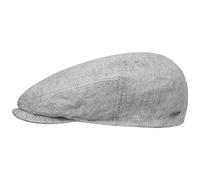 Stetson Just Linen Flatcap Schirmmütze Leinencap Sommercap Schiebermütze Damen/Herren - Made in The EU mit Schirm, Futter Frühling-Sommer - 62 cm hellgrau