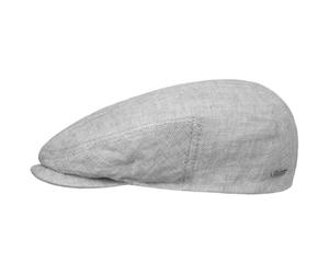 Stetson Just Linen Flatcap Schirmmütze Uni einfarbig Made in EU Damen und Herren Frühling Sommer hellgrau 63 cm