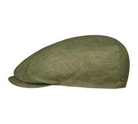 Stetson Just Linen Flatcap Schirmmütze Uni einfarbig Made in EU Damen und Herren Frühling Sommer Oliv-meliert 63 cm