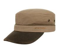 Stetson Katonah Cotton Army Cap Military Cap Used Look Adjustable Cotton Cap Unisex Summer Winter Hellbraun L (58-59 cm)