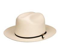 Stetson Kendower Western Toyo Strohhut Einfarbiger Eleganter Cowboyhut mit Garniturband Made in Mexico Unisex Frühjahr Sommer weiß L (58-59 cm)