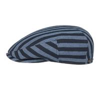 Stetson Kent Bold Flatcap Schirmmütze 100% Leinen Made in EU Herren blau-dunkelblau L (58-59 cm)