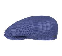 Stetson Kent Houndstooth Golf Flatcap Schirmmütze Schiebermütze Damen/Herren - Made in The EU mit Schirm, Futter, Futter Frühling-Sommer Frühjahr Sommer - L (58-59 cm) blau