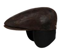Stetson Kent Pigskin Schirmmütze Flatcap meliert Ohrenklappen Made in EU Herren Herbst Winter