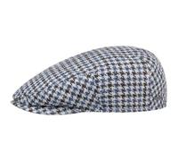 Kent Tricolour Houndstooth Flatcap by Stetson blau 59 cm