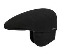 Stetson Kent Wool/Cashmere weiche Flatcap mit Ohrenschutz Schwarz, 55/S