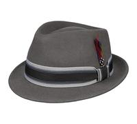 Stetson Lancover Trilby Wollhut - Einfarbiger Hut mit Ripsband - Eleganter Filztrilby mit Baumwollfutter - Wetterfest & knautschbar - Herren - Ideal für Herbst/Winter grau XL (60-61 cm)