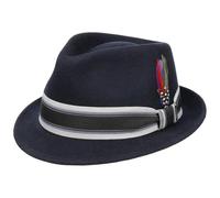 Stetson Lancover Trilby Wollhut Einfarbiger Hut mit Ripsband Eleganter Filztrilby mit Baumwollfutter Wetterfest knautschbar Herren Herbst Winter dunkelblau XXL (62-63 cm)