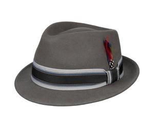 Stetson Lancover Trilby Wollhut Einfarbiger Hut mit Ripsband Eleganter Filztrilby mit Baumwollfutter Wetterfest knautschbar Herren Herbst Winter grau XL (60-61 cm)