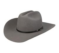 Stetson Laramie Wool Westernhut Wollfilzhut Wollhut Cowboyhut Rodeohut Herren - mit Lederband Herbst-Winter Herbst Winter - XL (60-61 cm) grau