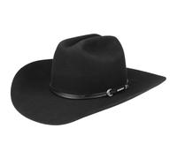 Stetson Laramie Wool Westernhut Wollfilzhut Wollhut Cowboyhut Rodeohut Herren - mit Lederband Herbst-Winter Herbst Winter - L (58-59 cm) schwarz