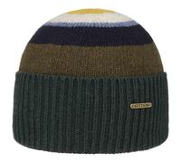 Stetson Lascover Wool Umschlagmütze One Size (56-61 cm) - Wintermütze aus 100% Wolle - Made in Italy - Outdoormütze gestreift - Herbst/Winter dunkelgrün One Size