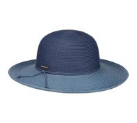 Stetson Lavedia Toyo Schlapphut Naturfarbener Hut 100% Stroh UV-Schutz 40+ Damen Frühjahr Sommer blau S (54-55 cm)