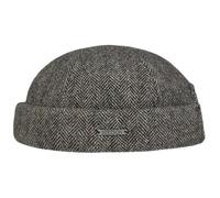 Stetson Lavoy Herringbone Wool Dockermütze - Mütze - Stilvolle Wintercap - Meliertes Fischgrätmuster - Größenverstellbar - Made in The EU - Herren - Herbst/Winter Dunkelbeige M (56-57 cm)