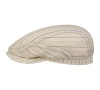 Stetson Ledford Driver Leinen Flatcap - Gestreifte Mütze aus Baumwolle & Leinen - Made in Germany - Herren - Frühjahr/Sommer cremeweiß 60 cm
