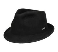Stetson Leola Trilby Wollhut Fedora Unifarben Knautschbar Herren Sommer Winter schwarz L (58-59 cm)