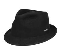 Stetson Leola Trilby Wollhut Unifarben Knautschbar Herren Herbst Winter schwarz M (56-57 cm)