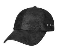 Stetson Liberty Ledercap Herren - One Size (ca. 55-60 cm) Basecap - Größenverstellbare Baseballcap aus Vintage-Leder - Schirmmütze mit Markenstickerei und Luftösen - Sommer/Winter schwarz One Size