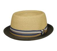 Stetson Strohhut Licano Toyo Pork Pie – 100% Papierstroh, UV-Schutz 40, Oliv S (54-55 cm)