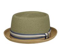 Stetson Licano Toyo Pork Pie Strohhut Herren Aus 100% Papierstroh UV-Schutz 40 Leichter Sommerhut Mit Hutband Integriertem Sonnenschutz Frühling Sommer Khaki S (54-55 cm)
