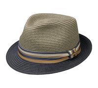 Stetson - Stetson Licano Trilby Crochet Strohhut grau blau - Größe - 60/61