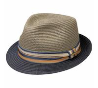 Stetson knautschbarer Trilby Strohhut Toyo mit UV Schutz 40+ Trendgrau, 63/XXL