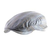 Stetson Lindaco Driver Flatcap - Weiß-Blaue Mütze - Elegante Schirmmütze - Gestreiftes Design mit Leinen-Seide-Mix - Frühjahr/Sommer - Damen/Herren weiß-blau XL (60-61 cm)