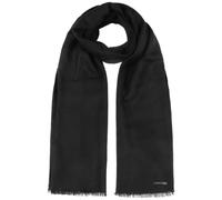 Stetson Lindo Schal Einfarbiger Schal aus 100% Wolle Eleganter Wollschal Herren Unifarben mit Markenemblem Herbst Winter schwarz One Size