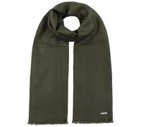 Stetson Lindo Schal Einfarbiger Schal aus 100% Wolle Eleganter Wollschal Herren Unifarben mit Markenemblem Herbst Winter oliv One Size