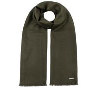 Stetson Lindo Schal - Einfarbiger Schal aus 100% Wolle - Eleganter Wollschal für Herren - Unifarben mit Markenemblem - Winter/Herbst oliv One Size