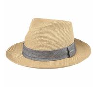 Stetson Lintano Toyo Strohhut Fedora Ripsband Mehrfarbig Damen Herren Frühling Sommer