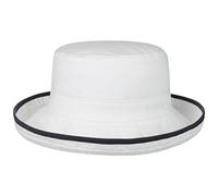 Stetson Lonoke Delave Stoffhut Baumwollhut Freizeithut Sommerhut Sonnenhut Hut Damen/Herren - mit Einfass Frühling-Sommer - XXL (62-63 cm) weiß