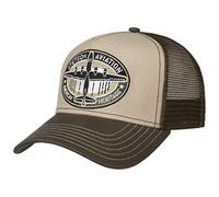 Stetson Madison Truckercap Aviation Flugzeugmotiv Herren Sommer Winter beige One Size