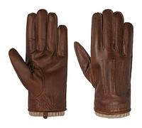 Stetson Mankota Sheepskin Handschuhe Herren - Fingerhandschuhe aus 100% Schafsleder - Handgefertigte Lederhandschuhe mit Futter und verlängertem Strickbund - Herbst/Winter braun 8 HS