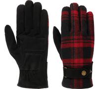 Stetson Men's Gloves Goat Suede/Shadow Plaid Black/Red 9.5