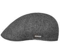 Stetson Texas Fine Herringbone Flatcap Schirmmütze Schiebermütze Herren - Made in the EU mit Schirm, Futter, Futter Herbst-Winter - M (56-57 cm) anthrazit-grau