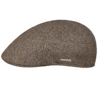 Stetson Texas Fine Herringbone Flatcap Schirmmütze Schiebermütze Herren - Made in the EU mit Schirm, Futter, Futter Herbst-Winter - S (54-55 cm) beige