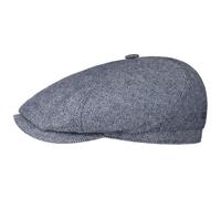 Stetson Milner Seiden Flatcap Schirmmütze Seidencap Schiebermütze Sommercap Damen/Herren - Made in The EU mit Schirm, Futter Frühling-Sommer Herbst-Winter - 58 cm blau