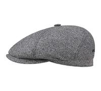 Stetson Milner Flatcap Herren Made in EU Hoher UV-Schutz Elegante Schiebermütze 100% Seide Baumwollfutter Sommer Winter blau-beige 64 cm