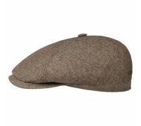 Stetson Milner Seiden Flatcap Schirmmütze Seidencap Schiebermütze Sommercap Damen/Herren - Made in The EU mit Schirm, Futter Frühling-Sommer Herbst-Winter - 63 cm beige-braun