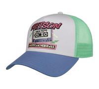 Stetson Mixtape Trucker Cap Basecap Baseballcap Truckercap Meshcap Damen/Herren - Snapback, mit Schirm, Schirm Frühling-Sommer Herbst-Winter Frühjahr Sommer Herbst Winter - One Size blau-weiß