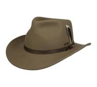Stetson Mobridge Westernhut Wollfilz Ledergarnitur Herren Sommer Winter Dunkelbeige XL (60-61 cm)