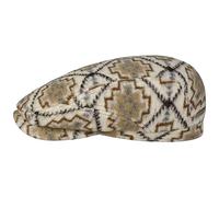 Stetson Navajo Driver Jersey Flatcap - Mehrfarbige Mütze - Vierteiliger Schnitt - Meliert Mehrfarbig mit Baumwollfutter - EU-Herstellung - Herren - Herbst/Winter cremeweiß M (56-57 cm)