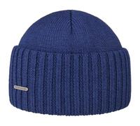 Stetson Northport Umschlagmütze einfarbig Made in Italy Damen Herren Herbst Winter blau One Size
