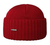 Stetson Northport Wintermütze aus Merinowolle - Mütze Made in Italy - Seemannsmütze für Damen/Herren - Wollmütze Herbst/Winter - Merinomütze rot One Size