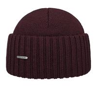 Stetson Northport Wintermütze aus Merinowolle - Mütze Made in Italy - Seemannsmütze für Damen/Herren - Wollmütze Herbst/Winter - Merinomütze Bordeaux One Size