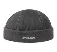 Stetson Old Cotton Winter Dockermütze - Dockercap Herren - Herrenmütze Wasserabweisend - Mütze gefüttert (Fleece) - Fischermütze Herbst/Winter - Wintermütze schwarz XL (60-61 cm)