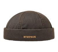 Stetson Old Cotton Dockermütze Herren Wasserabweisend Gefüttert Fleece Fischermütze Herbst Winter braun XXL (62-63 cm)
