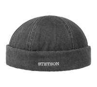 Stetson Old Cotton Winter Dockermütze - Dockercap Herren - Herrenmütze Wasserabweisend - Mütze gefüttert (Fleece) - Fischermütze Herbst/Winter - Wintermütze schwarz L (58-59 cm)